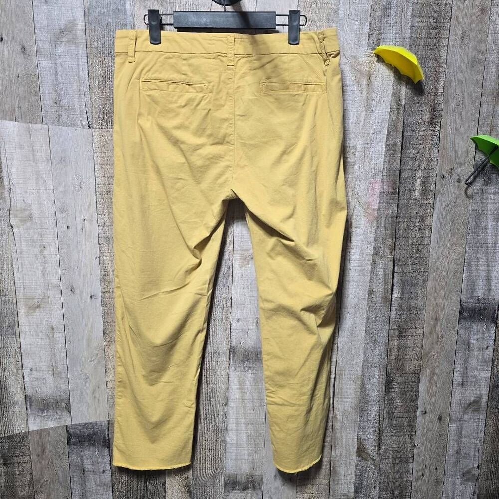 Frank & Eileen Wicklow Italian Performance Twill Chino Cropped Pants Mustard 10 - Picture 2 of 4